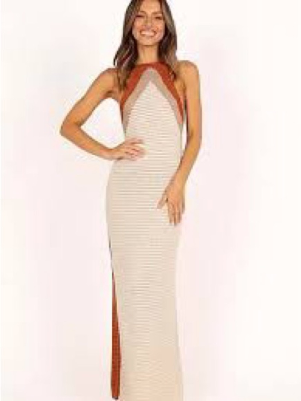 NWT - UT ‘Rust’ Orange/Cream Maxi, Small